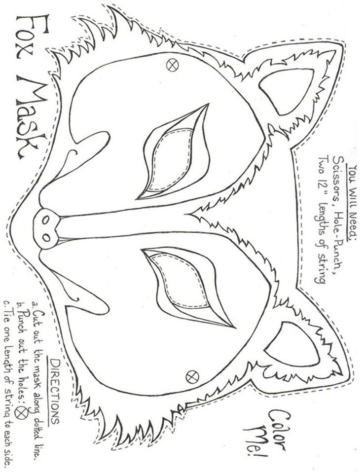 printable wolf mask pattern